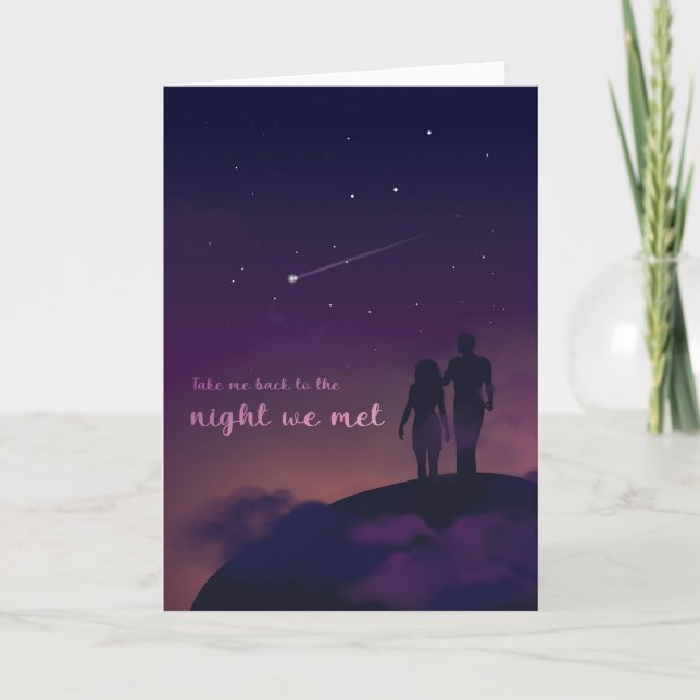 Our Anniversary Star Gazing Couple Card (Front)