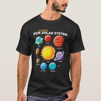 Our Awesome Solar System Planets Space boys girls  T-Shirt