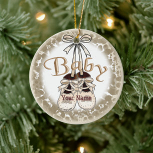 Our Baby Girl Shoes Ceramic Tree Decoration