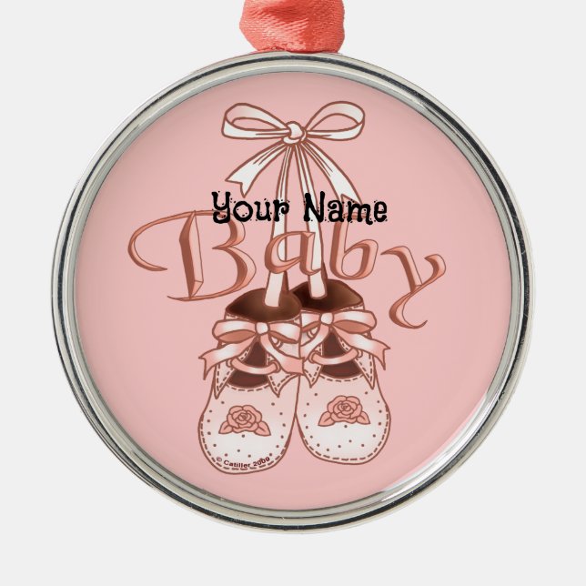 Our Baby Girl Shoes Metal Tree Decoration (Front)