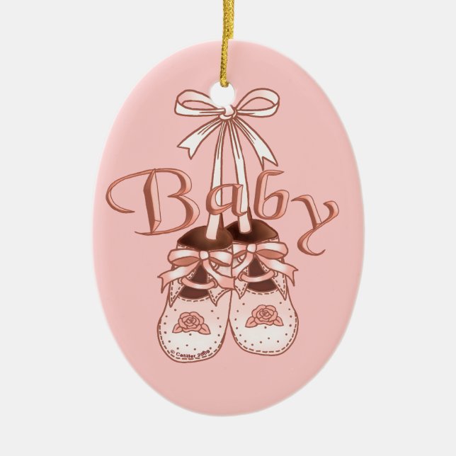 Our Baby Girl Shoes ornament  (Front)