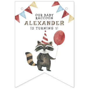 Our Baby Racoon 1st Birthday Bunting