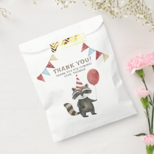 Our Baby Racoon 1st Birthday Thank you Favour Bags