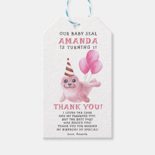 Our Baby Seal 1st Birthday Under The Sea Gift Tags