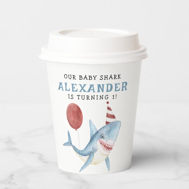 Our Baby Shark 1st Birthday Under The Sea Paper Cups (Left)