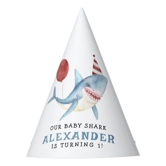 Our Baby Shark 1st Birthday Under The Sea Party Hat (Front)