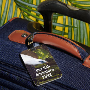 Our Bali Adventure 20XX Bali Myna Bird Art Luggage Tag