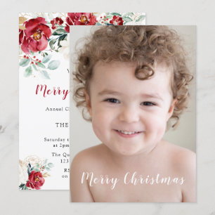 Our Beautiful Family Photo Merry Christmas Party Invitation