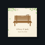 Our Bench Wrapped Canvas Art<br><div class="desc">Featuring a pair of love birds on top of a bench carved with your initials,  this canvas art will make a unique addition to any wall. Exclusive design by © berryberrysweet.com</div>