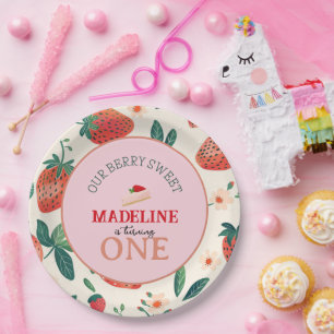 Our Berry Sweet Birthday Paper Plate