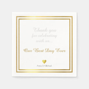 our best day ever wedding party napkin