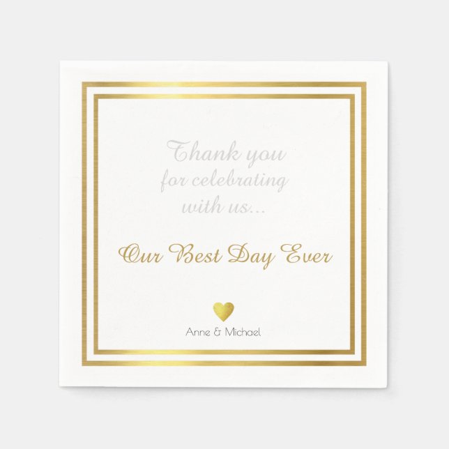 our best day ever wedding party napkin (Front)