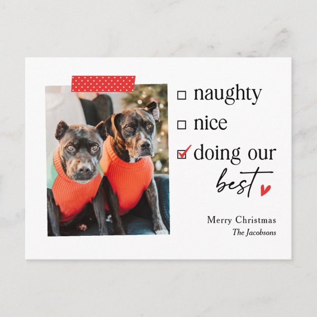 Our Best EDITABLE COLOR Holiday Christmas Postcard (Front)