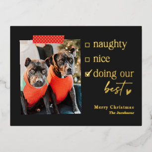 Our Best Foil Holiday Postcard Christmas Card