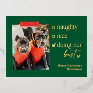 Our Best Foil Holiday Postcard Christmas Card