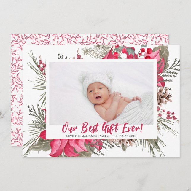 Our Best Gift Ever Baby Birth Announcement (Front/Back)