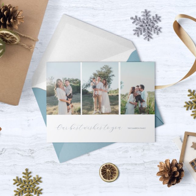 Our best wishes multiple Photo Holiday Card (Creator Uploaded)