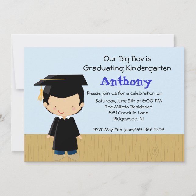 Our Big Boy's  Graduation Invitation (Front)