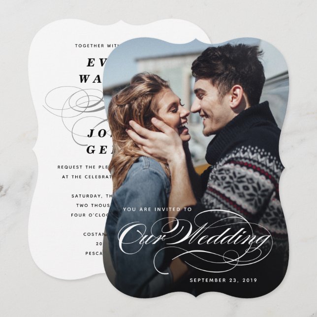 Our Big Photo Wedding Invitation (Front/Back)