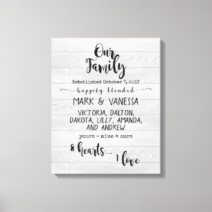 Our {Blended} Family Canvas Print