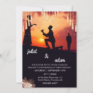 Our boho rustic modern elegant Twilight Wedding Invitation
