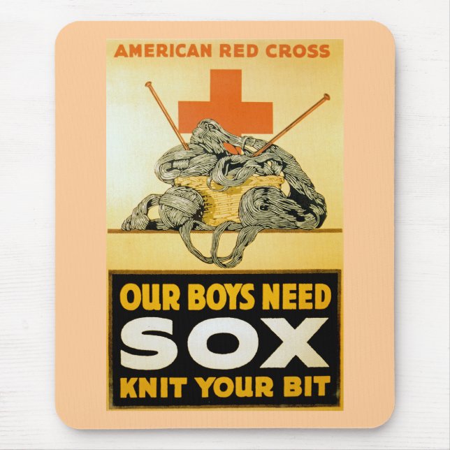 Our Boys Need Sox ~ Knit Your Bit Mouse Mat (Front)