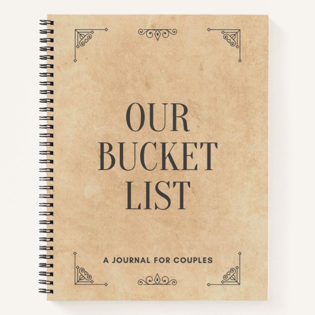 Our Bucket List A Journal For Couples Memory Book  (Front)