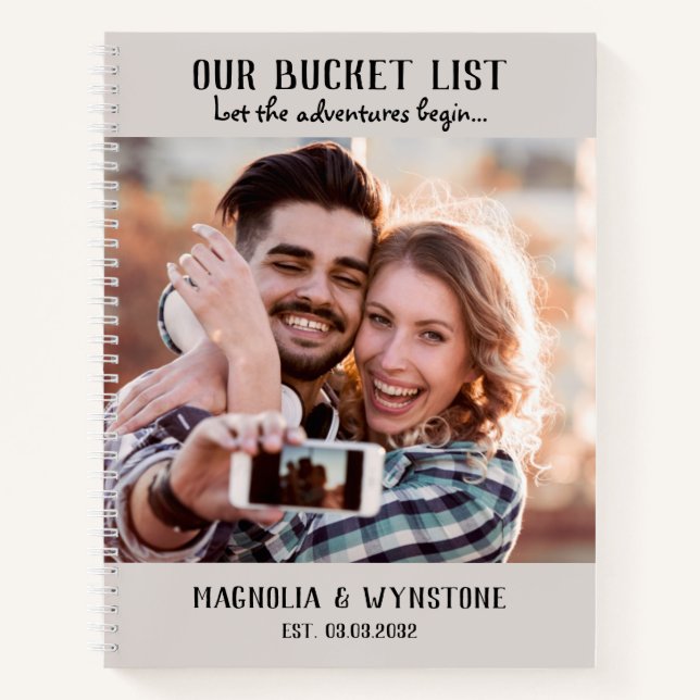 Our Bucket List Couple's Scrapbook Notebook (Front)