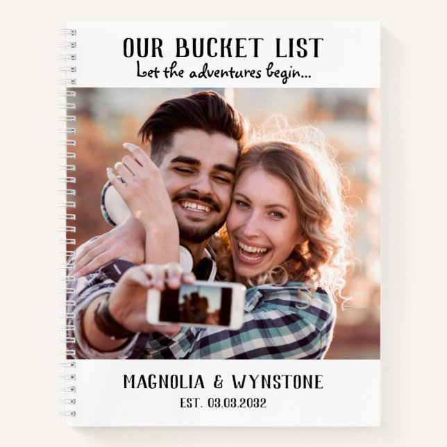Our Bucket List Couple's Scrapbook Notebook (Front)