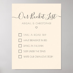 Our Bucket List Customised Keepsake Checklist Poster