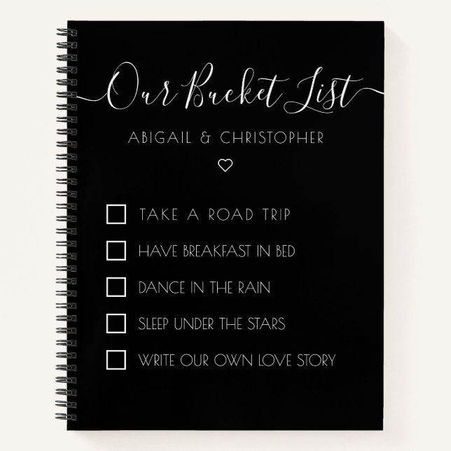 Our Bucket List Customised Keepsake Notebook (Front)