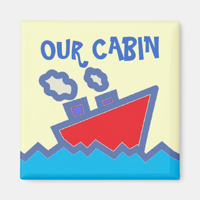 Our Cabin Sq. Stateroom Door Marker Magnet (Front)