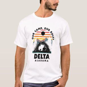 Our Camp Our Rules Delta Camping Alabama Camper Hi T-Shirt