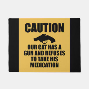 Our Cat Has a Gun Doormat