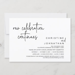 Our Celebration Continues, Wedding Elopement Party Invitation