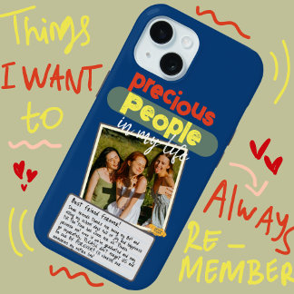 Our Cherished Moments Family and BFF Gift in Navy iPhone 15 Case