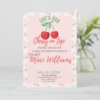 Our Cherry on Top Baby Shower Invitation
