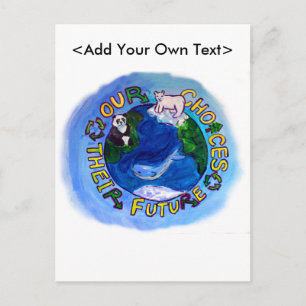 Our Choices- Recycle, Reuse, Reduce Earth Postcard