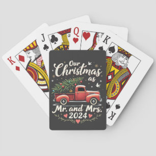 Our Christmas as Mr and Mrs 2024 Matching Couples Playing Cards