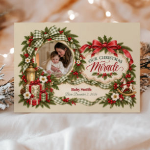 Our Christmas Miracle Baby Announcement Photo