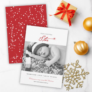 Our Christmas Star Baby's Photo Birth Announcement