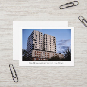 Our Company Has Moved Custom Building Photo Moving Business Card