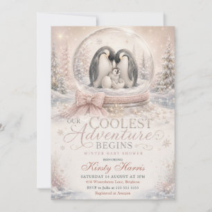 Our Coolest Adventure Begins Winter Baby Shower Invitation