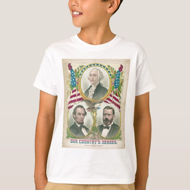 Our Country's Heroes Washington Lincoln Grant T-Shirt (Front)