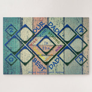 Our Dad is the Best Dad Wood Photo Collage Jigsaw Puzzle