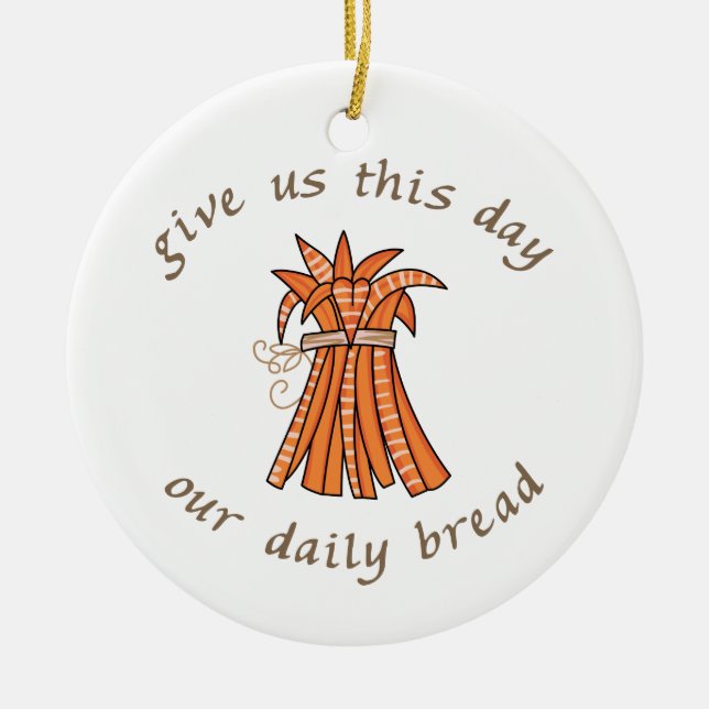Our Daily Bread Ceramic Tree Decoration (Front)