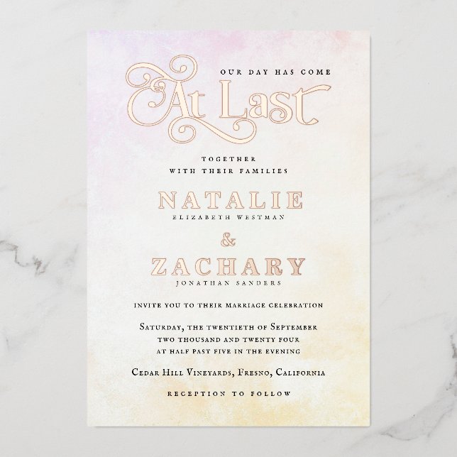 Our Day Has Come At Last Wedding Gold (Front)