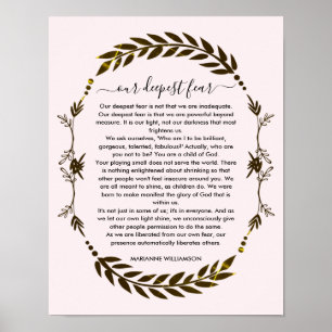 OUR DEEPEST FEAR Marianne Williamson Poster