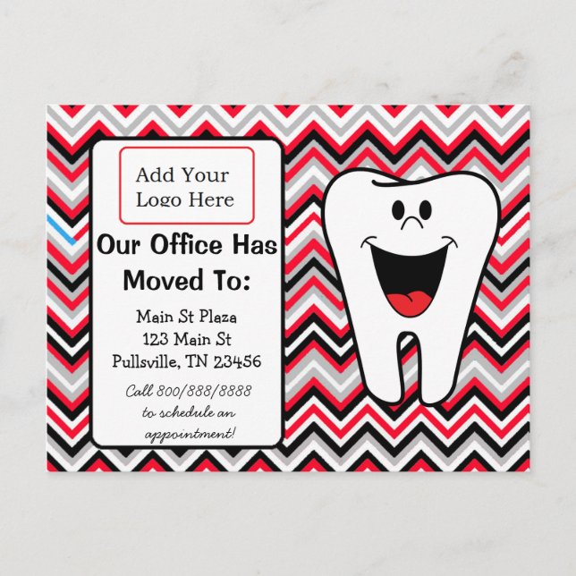 Our Dental Office is Moving, Business Announcement Postcard (Front)