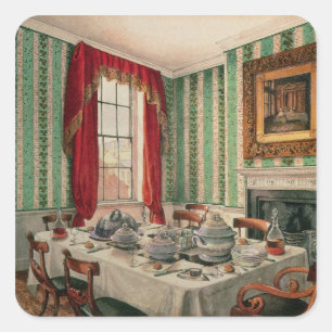 Our Dining Room at York, 1838 Square Sticker
